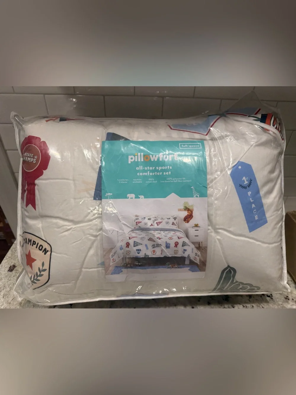 3 pc Full/Queen All Star Sports Kids Comforter Bedding Set - Pillowfort NWT